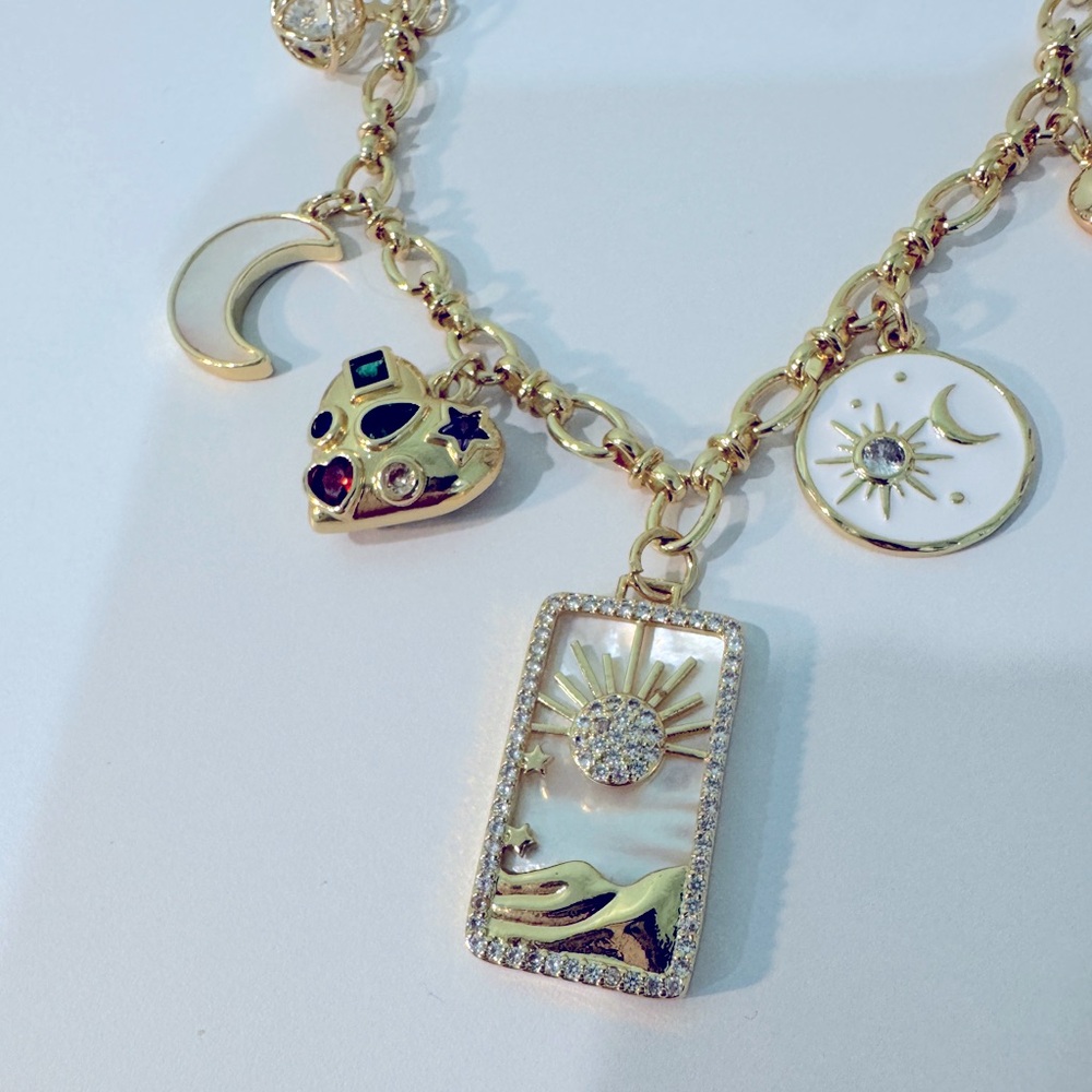 Handmade Gold Charm Necklace